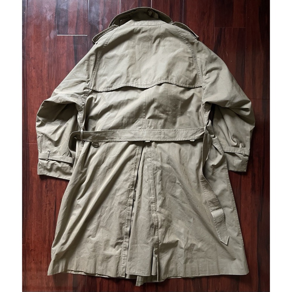 Vintage Burberrys Double Breasted Belted Trench Coat Beige Nova Check Mens 54 XL - Picture 12 of 16